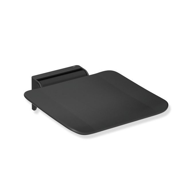 HEWI System '900' 35cm Hinged Shower Seat - Matt Black